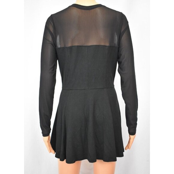Torrid Black Skater Dress Size 0 (12) Sheer Mesh Sweetheart Illusion Whimsy Goth - Picture 2 of 11
